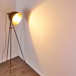 hofstein Lampadaire Sorsele Cuivre, Noir, 1 lumière* Lampes Modernes