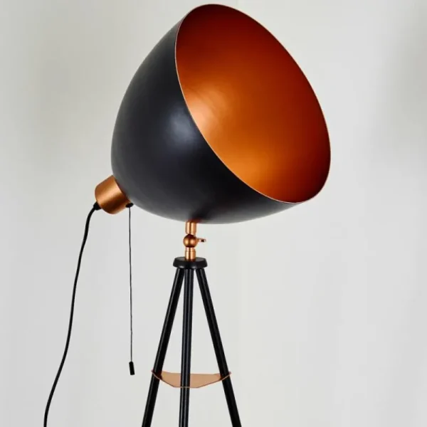 hofstein Lampadaire Sorsele Cuivre, Noir, 1 lumière* Lampes Modernes