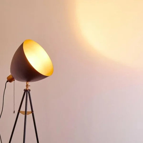 hofstein Lampadaire Sorsele Cuivre, Noir, 1 lumière* Lampes Modernes
