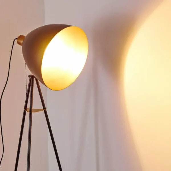 hofstein Lampadaire Sorsele Cuivre, Noir, 1 lumière* Lampes Modernes