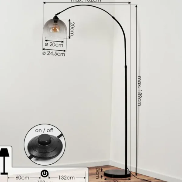 hofstein Lampadaire Tapitapa Noir, 1 lumière* Lampes Modernes