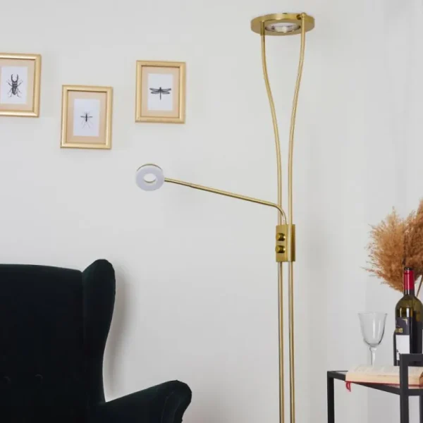 hofstein Lampadaire Tierz LED Laiton, 2 lumières* Lampes Modernes