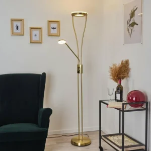 hofstein Lampadaire Tierz LED Laiton, 2 lumières* Lampes Modernes