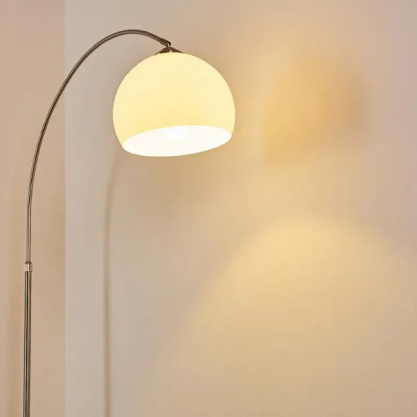 hofstein Lampadaire Tipitapa Nickel mat, 1 lumière* Lampes Modernes