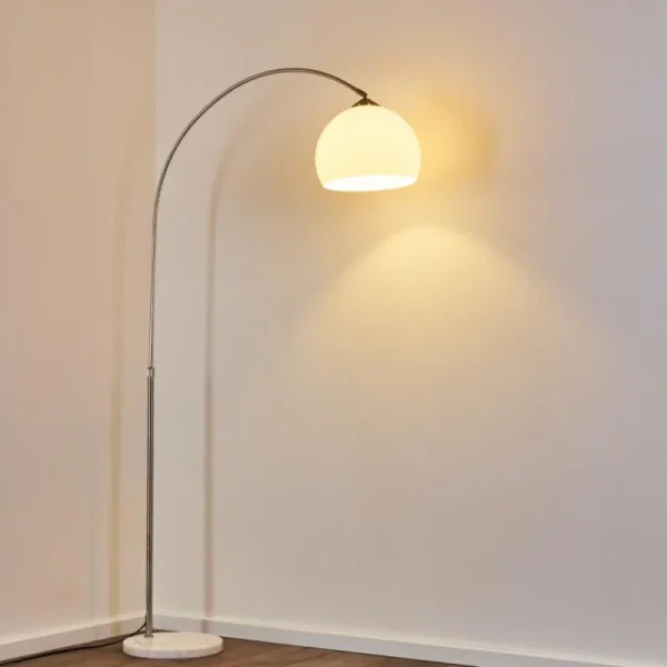 hofstein Lampadaire Tipitapa Nickel mat, 1 lumière* Lampes Modernes