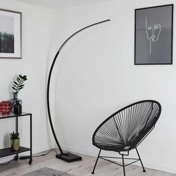 hofstein Lampadaire Tobillos LED Noir, 1 lumière* Lampes Modernes