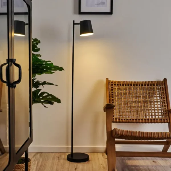 hofstein Lampadaire Tontolos LED Noir, 1 lumière* Lampes Modernes