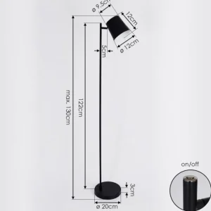 hofstein Lampadaire Tontolos LED Noir, 1 lumière* Lampes Modernes