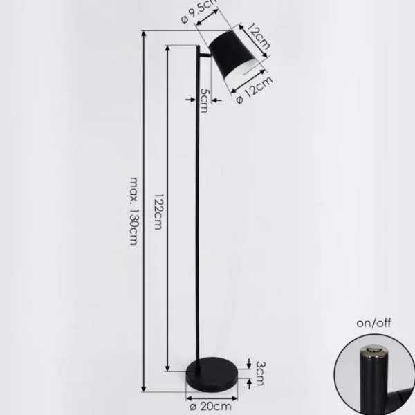 hofstein Lampadaire Tontolos LED Noir, 1 lumière* Lampes Modernes
