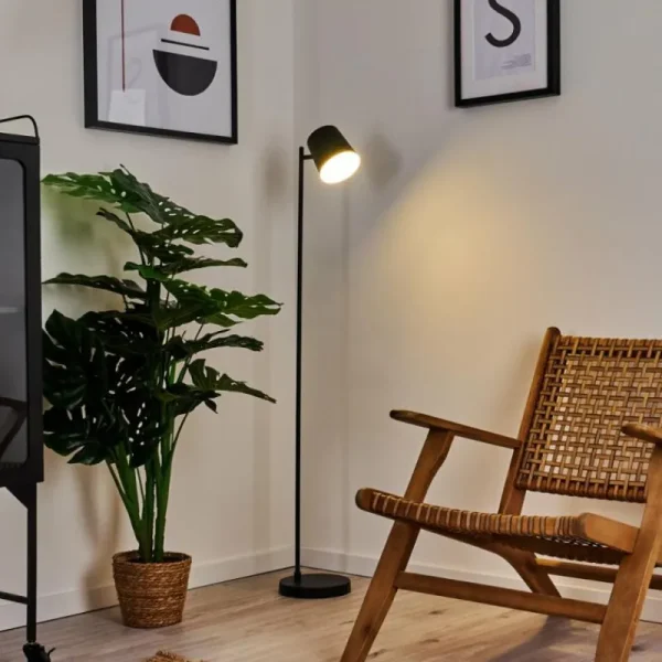 hofstein Lampadaire Tontolos LED Noir, 1 lumière* Lampes Modernes