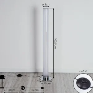 hofstein Lampadaire Tumurora LED Chrome, 1 lumière, Télécommandes* Lampes Modernes