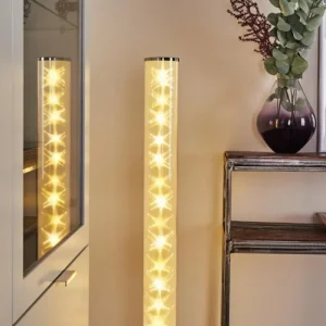 hofstein Lampadaire Tumurora LED Chrome, 1 lumière, Télécommandes* Lampes Modernes