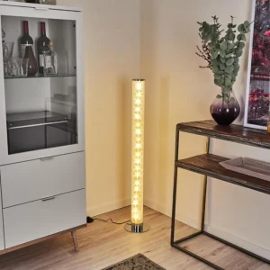 hofstein Lampadaire Tumurora LED Chrome, 1 lumière, Télécommandes* Lampes Modernes