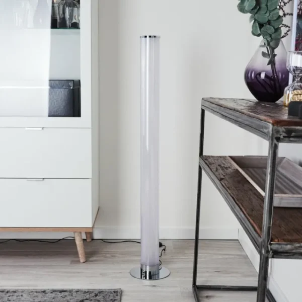 hofstein Lampadaire Tumurora LED Chrome, 1 lumière, Télécommandes* Lampes Modernes