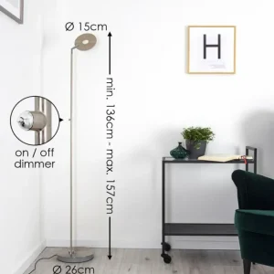 hofstein Lampadaire Umag LED Acier inoxydable, 1 lumière* Lampes Modernes