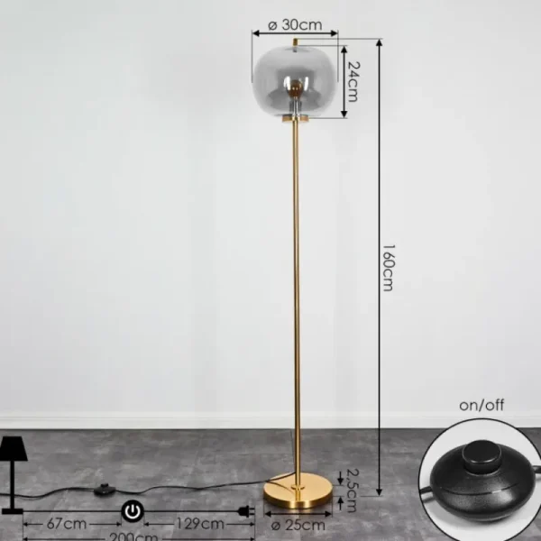hofstein Lampadaire Verbania Laiton, 1 lumière* Lampes Modernes