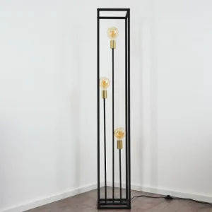 hofstein Lampadaire Woden Laiton, Noir, 3 lumières* Lampes Modernes