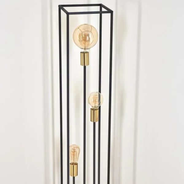 hofstein Lampadaire Woden Laiton, Noir, 3 lumières* Lampes Modernes