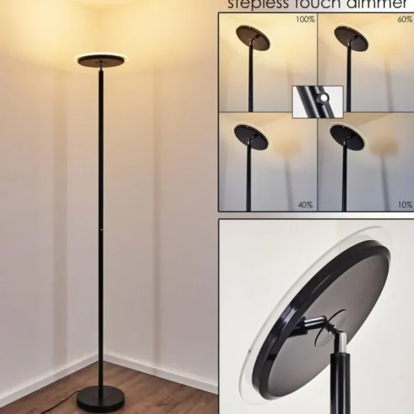 hofstein Lampadaire Wonsbek LED Noir, 1 lumière* Lampes Modernes