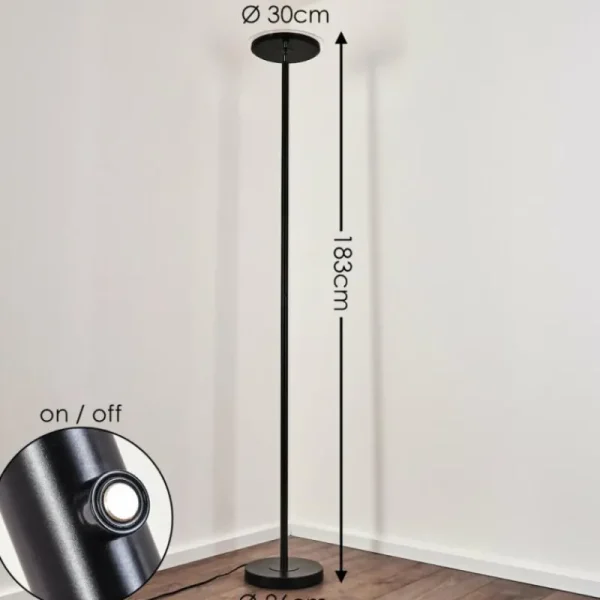 hofstein Lampadaire Wonsbek LED Noir, 1 lumière* Lampes Modernes