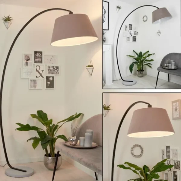 hofstein Lampe à arc Sagu Gris, Noir, 1 lumière* Lampes Modernes