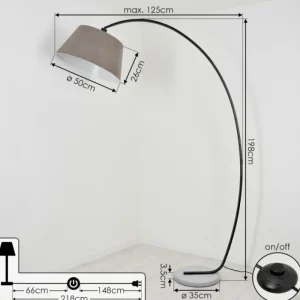 hofstein Lampe à arc Sagu Gris, Noir, 1 lumière* Lampes Modernes