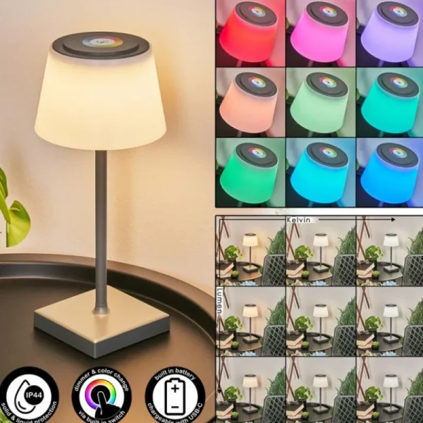 hofstein Lampe à poser Burzaco LED Anthracite, 1 lumière, Changeur de couleurs* Lampes Modernes