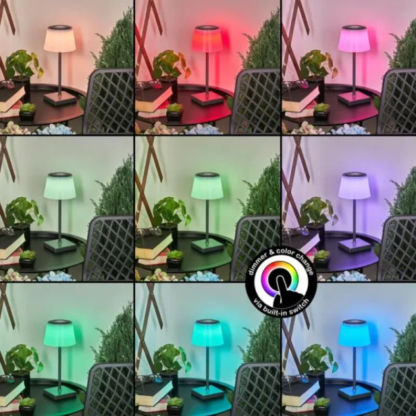 hofstein Lampe à poser Burzaco LED Anthracite, 1 lumière, Changeur de couleurs* Lampes Modernes