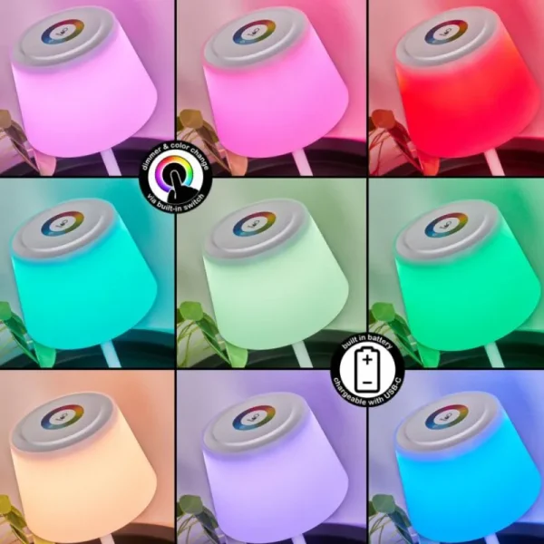 hofstein Lampe à poser Burzaco LED Blanc, 1 lumière, Changeur de couleurs* Lampes Modernes