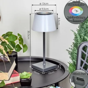 hofstein Lampe à poser Burzaco LED Anthracite, 1 lumière, Changeur de couleurs* Lampes Modernes