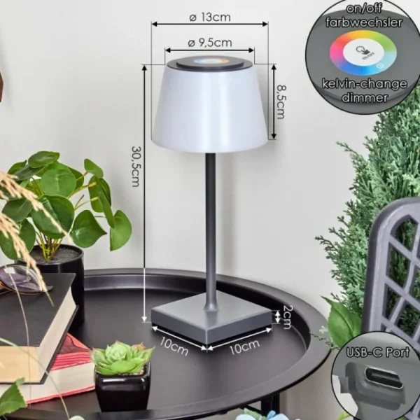 hofstein Lampe à poser Burzaco LED Anthracite, 1 lumière, Changeur de couleurs* Lampes Modernes
