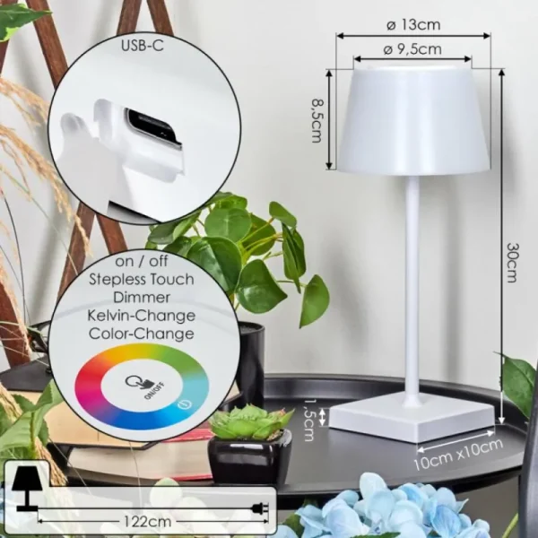 hofstein Lampe à poser Burzaco LED Blanc, 1 lumière, Changeur de couleurs* Lampes Modernes