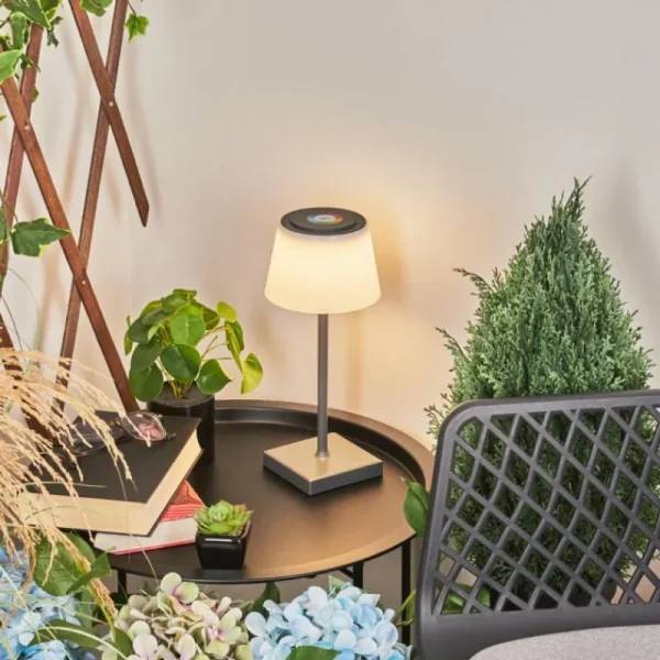 hofstein Lampe à poser Burzaco LED Anthracite, 1 lumière, Changeur de couleurs* Lampes Modernes