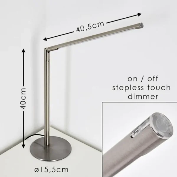 hofstein Lampe à poser Deje LED Nickel mat, 1 lumière* Lampes Modernes