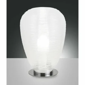 Luminaires Fabas Luce Lampe à poser Fabas Luce Cora Chrome, 1 lumière* Lampes En Verre