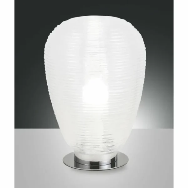 Luminaires Fabas Luce Lampe à poser Fabas Luce Cora Chrome, 1 lumière* Lampes En Verre