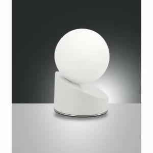 Luminaires Fabas Luce Lampe à poser Fabas Luce Gravity LED Blanc, 1 lumière* Lampes En Verre