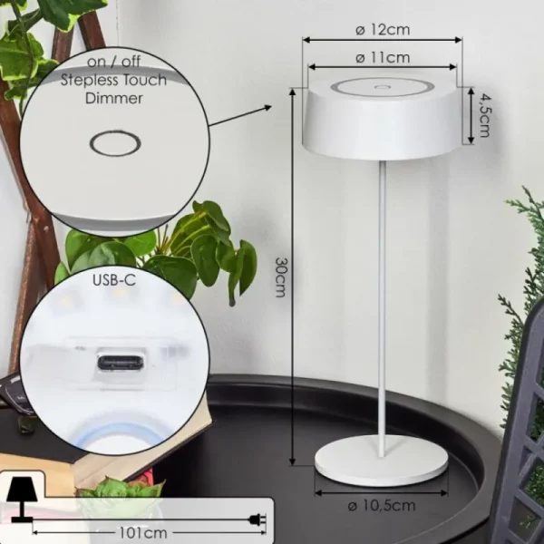 hofstein Lampe à poser Kouvi LED Blanc, 1 lumière* Lampes Modernes