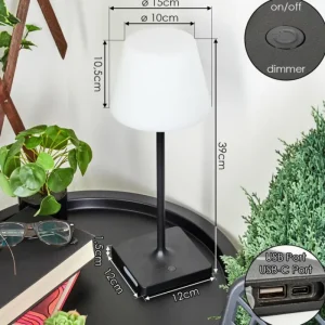 hofstein Lampe à poser Mayordomo LED Noir, 1 lumière* Lampes Modernes