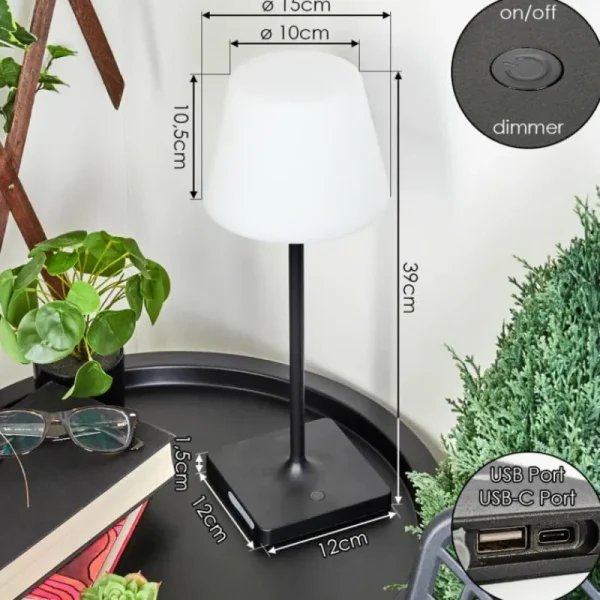 hofstein Lampe à poser Mayordomo LED Noir, 1 lumière* Lampes Modernes