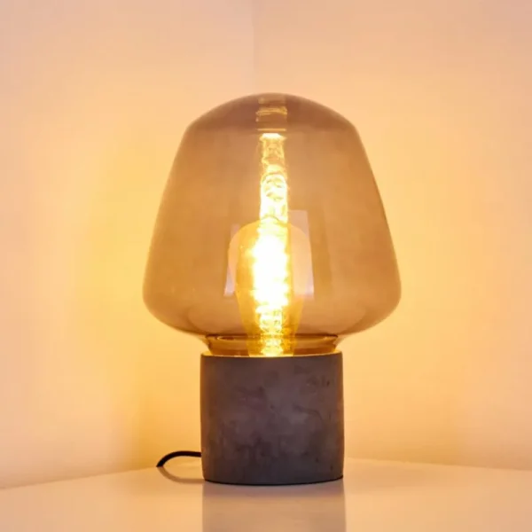hofstein Lampe à poser Seiryu Gris, Noir, Pierre, 1 lumière* Lampes En Verre