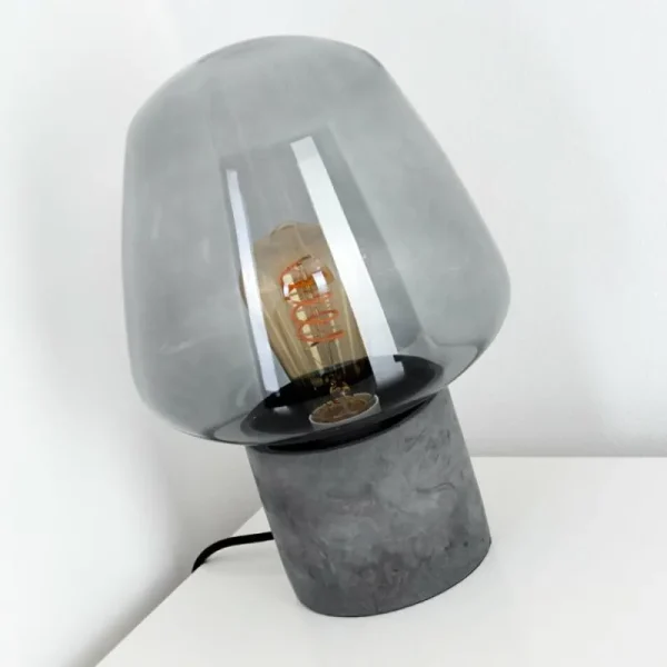 hofstein Lampe à poser Seiryu Gris, Noir, Pierre, 1 lumière* Lampes En Verre