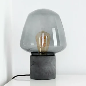 hofstein Lampe à poser Seiryu Gris, Noir, Pierre, 1 lumière* Lampes En Verre