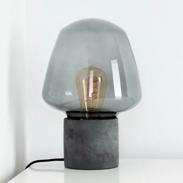 hofstein Lampe à poser Seiryu Gris, Noir, Pierre, 1 lumière* Lampes En Verre