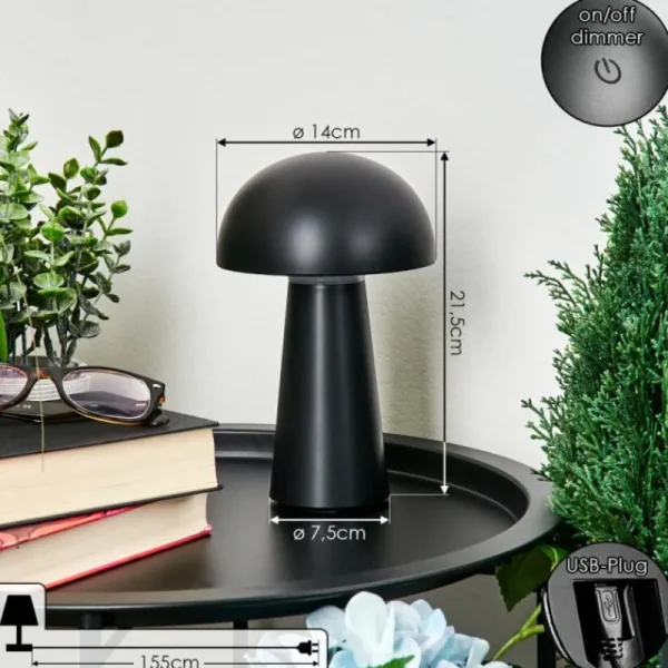 hofstein Lampe à poser Telve LED Noir, 1 lumière* Lampes Modernes