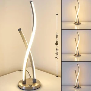 hofstein Lampe à poser Tervo LED Nickel mat, 2 lumières* Lampes Modernes