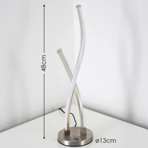 hofstein Lampe à poser Tervo LED Nickel mat, 2 lumières* Lampes Modernes