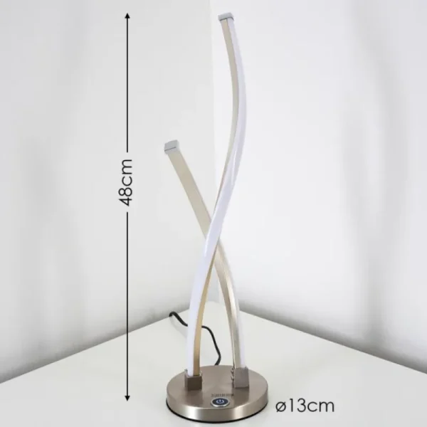 hofstein Lampe à poser Tervo LED Nickel mat, 2 lumières* Lampes Modernes
