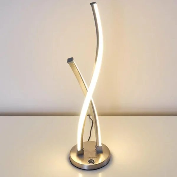 hofstein Lampe à poser Tervo LED Nickel mat, 2 lumières* Lampes Modernes
