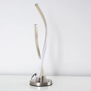hofstein Lampe à poser Tervo LED Nickel mat, 2 lumières* Lampes Modernes